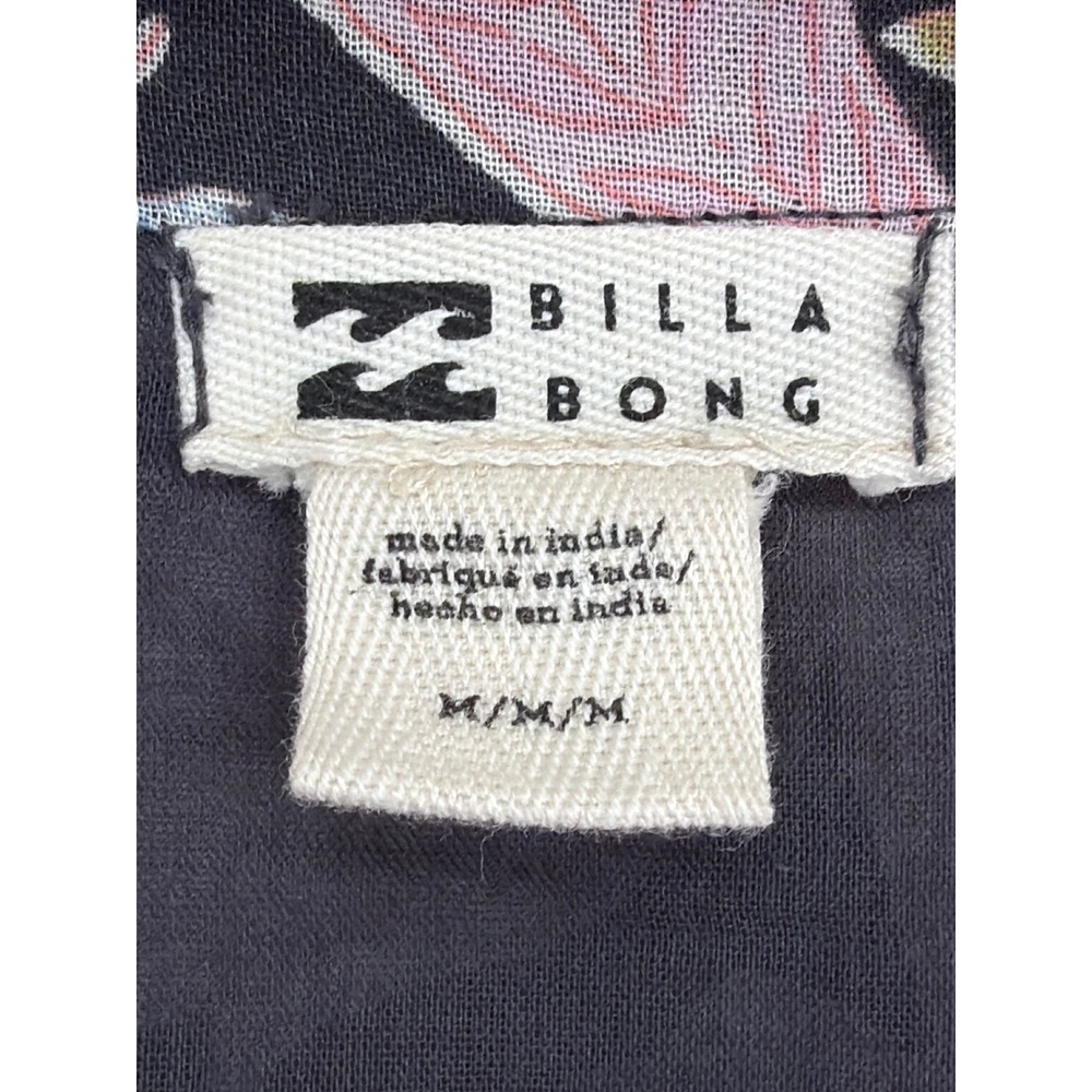 Billabong Floral Midi Dress Black Pink Boho Long Sleeve Womens M NWT - Picture 11 of 15
